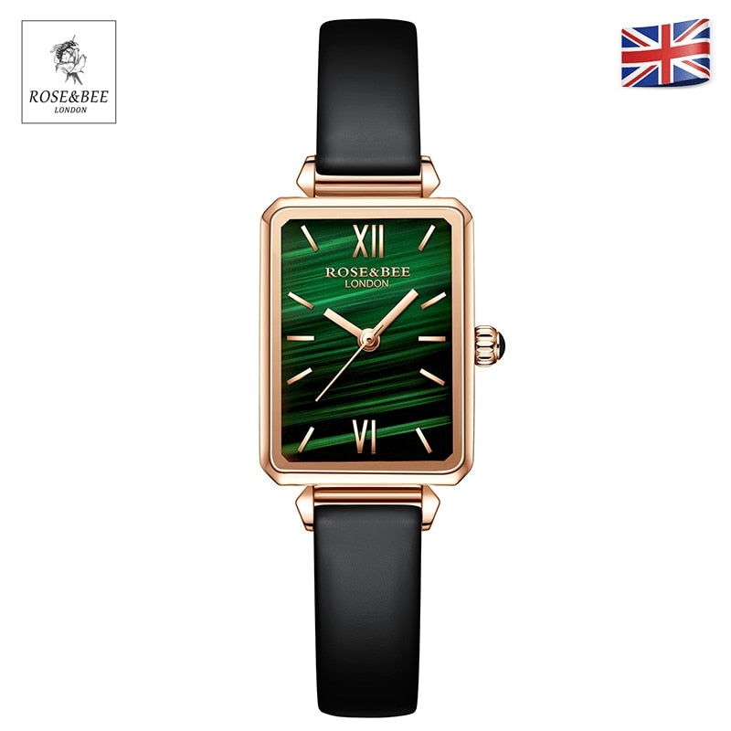 Retro White Shell Dial Rectangle Watch