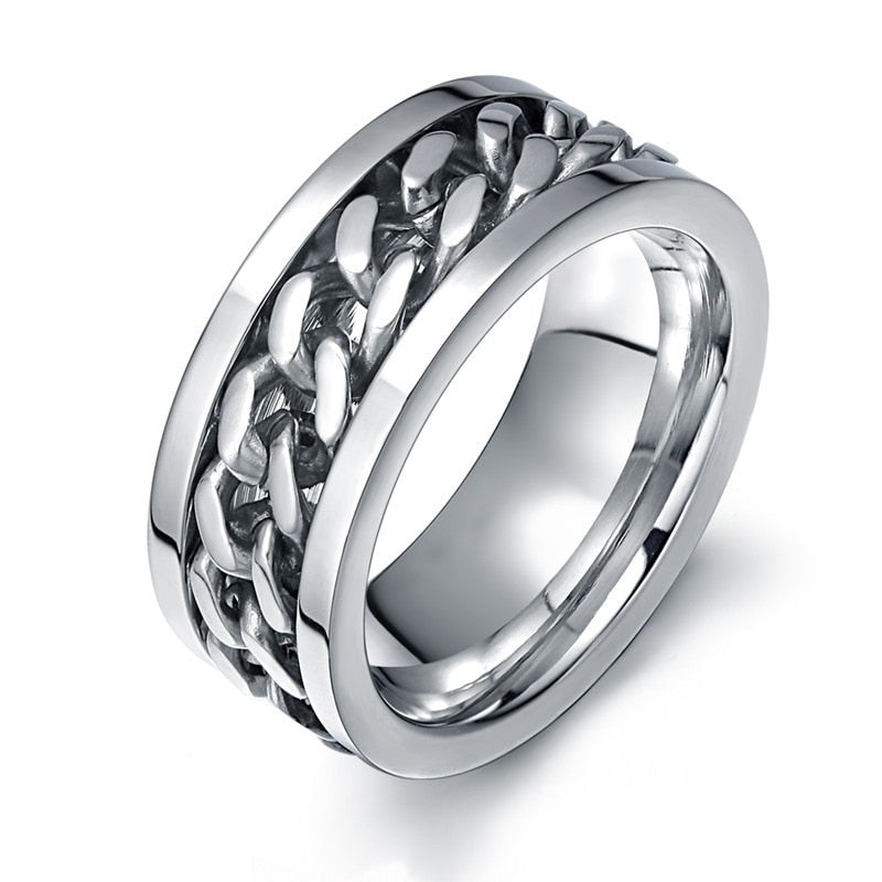 Rotatable Chain Men Ring