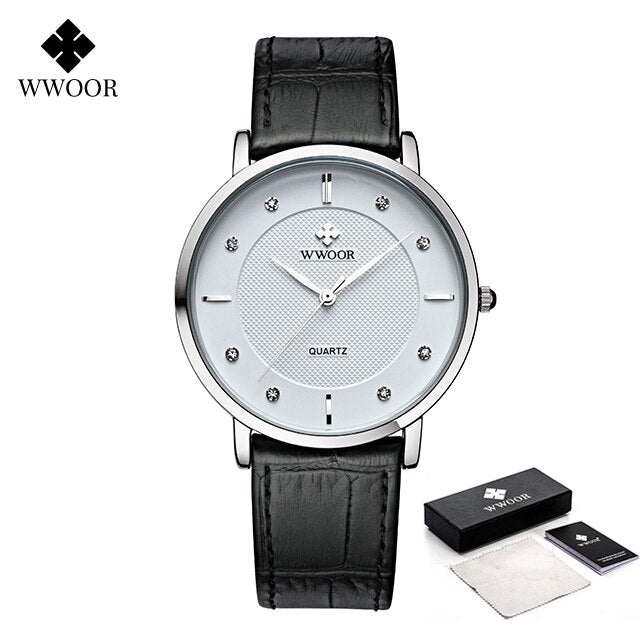 Classic Brown Genuine Leather Quartz Watch For Men