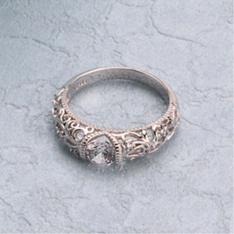 Vintage Rings For Women Palace Pattern Silver
