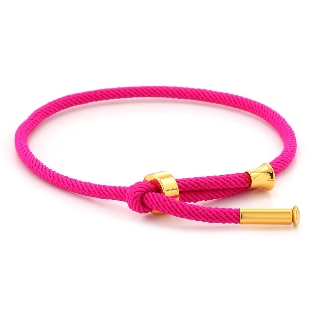 Adjustable Charm Braided Chain Bracelet