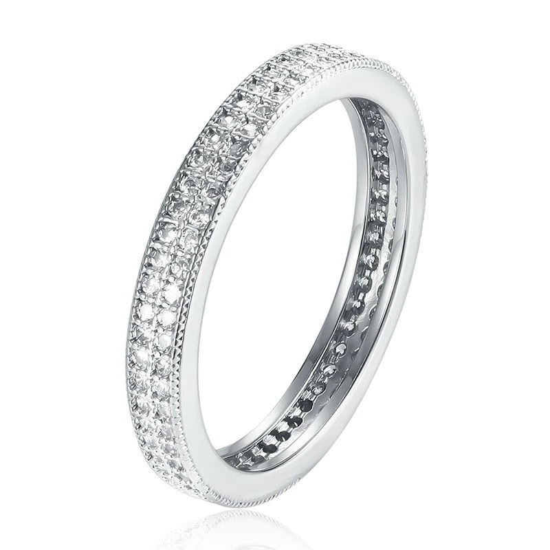 Silver Jewelry Women's Full Zircon Ring