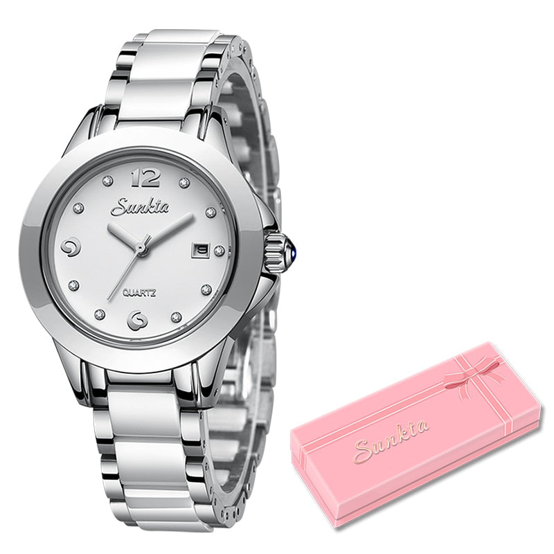 SUNKTA Fashion Women Watches Rose Gold Ladies Bracelet Watches